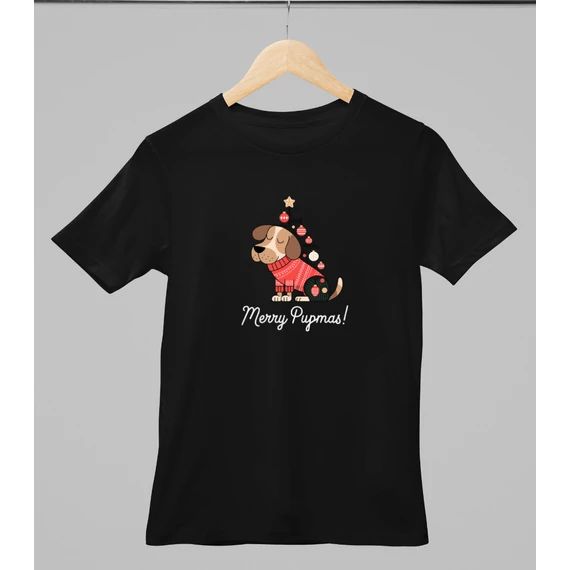 kutya-mintas-karacsonyi-polo-fekete---