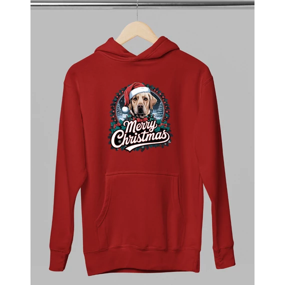 labrador-mintas--karacsonyi-pulover-piros-