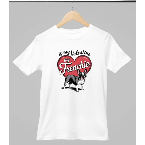 Francia bulldog mintás valentinnapi póló 