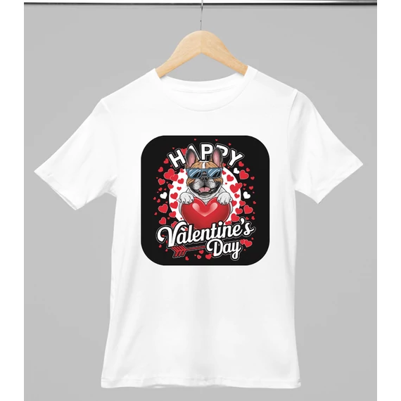 Francia bulldog mintás valentinnapi póló 