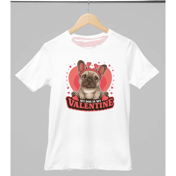 Francia bulldog mintás valentinnapi póló 