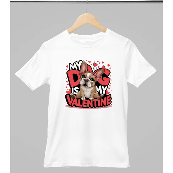 Francia bulldog mintás valentinnapi póló 
