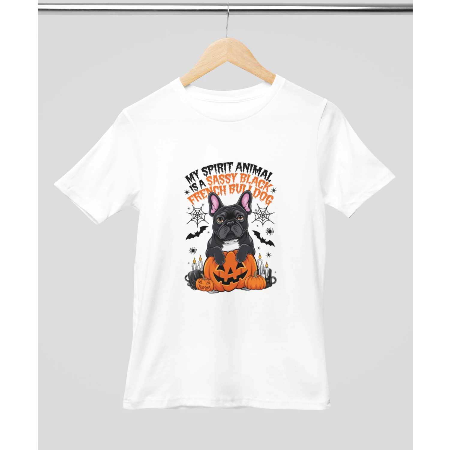 Francia bulldog mintás halloweeni póló