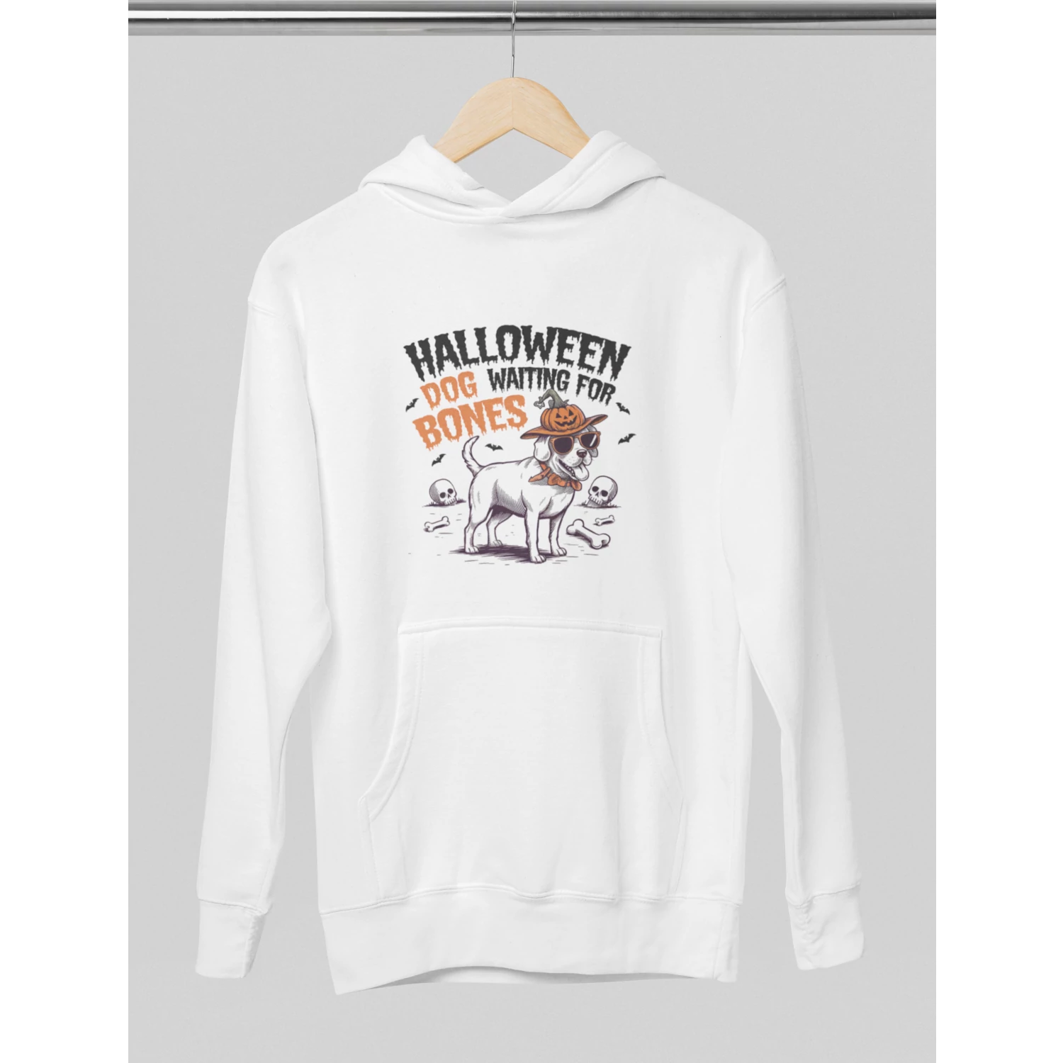 Halloweeni kutya mintájú kapucnis pulóver