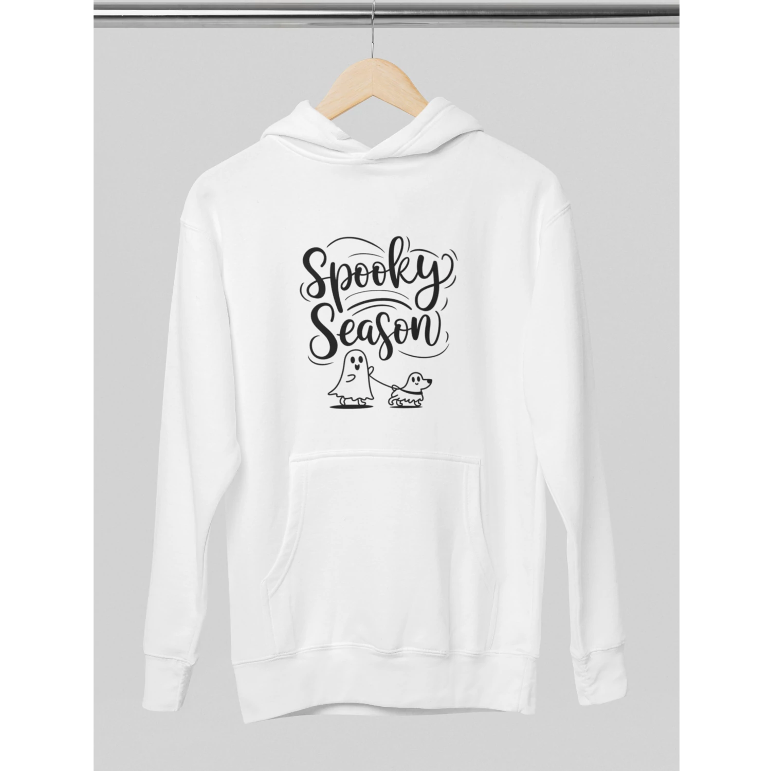 Spooky season halloweeni feliratos kapucnis pulóver