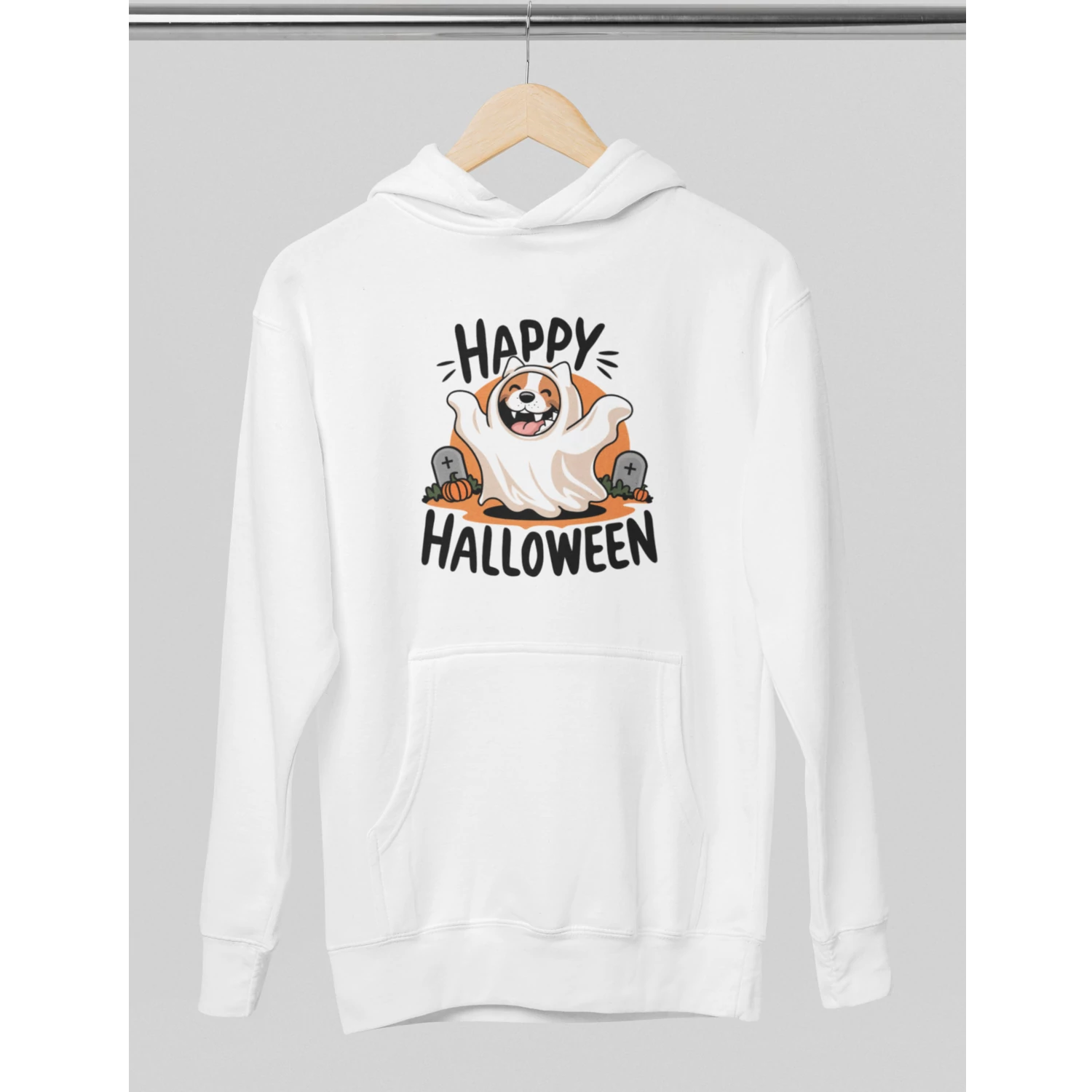 Happy halloween kapucnis pulóver - Fehér