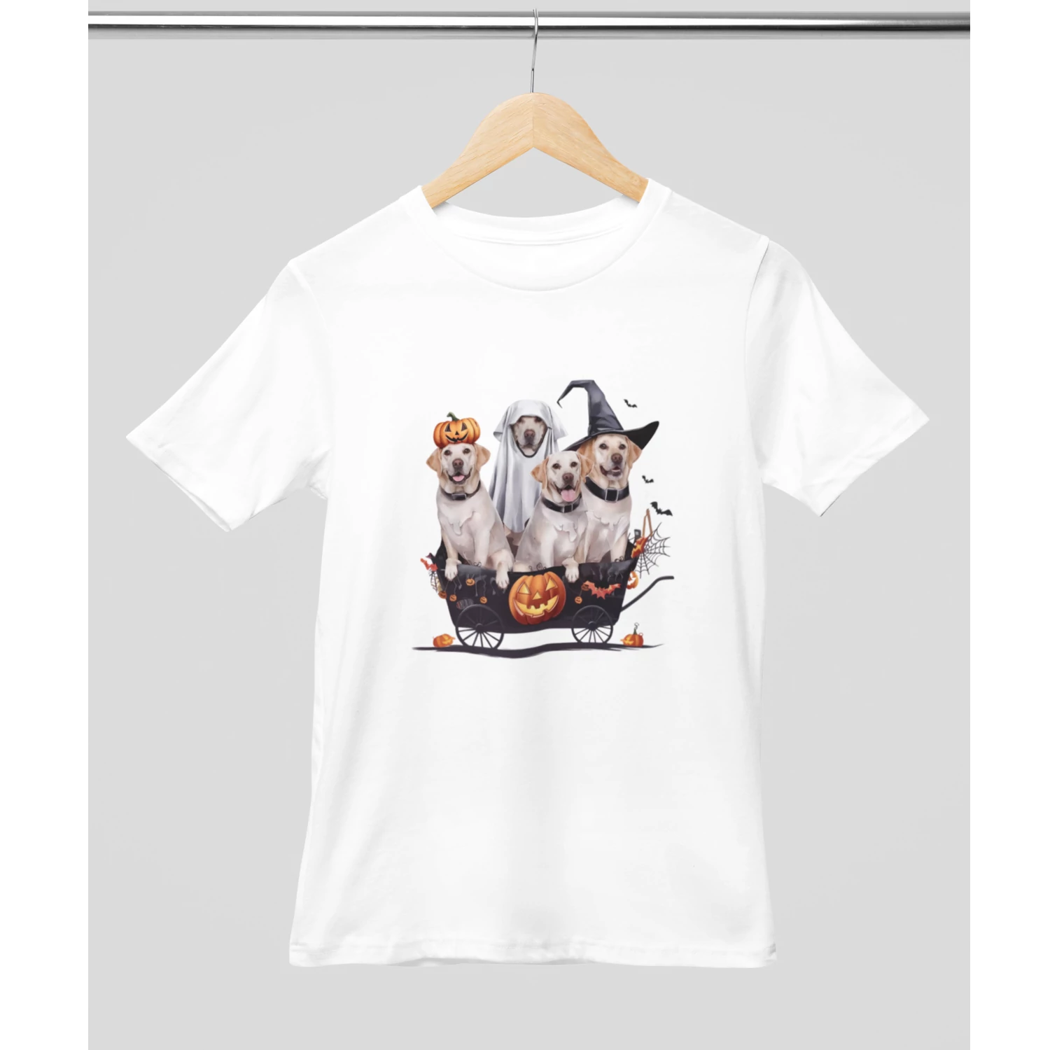 Labrador mintájú halloweeni póló - Fehér