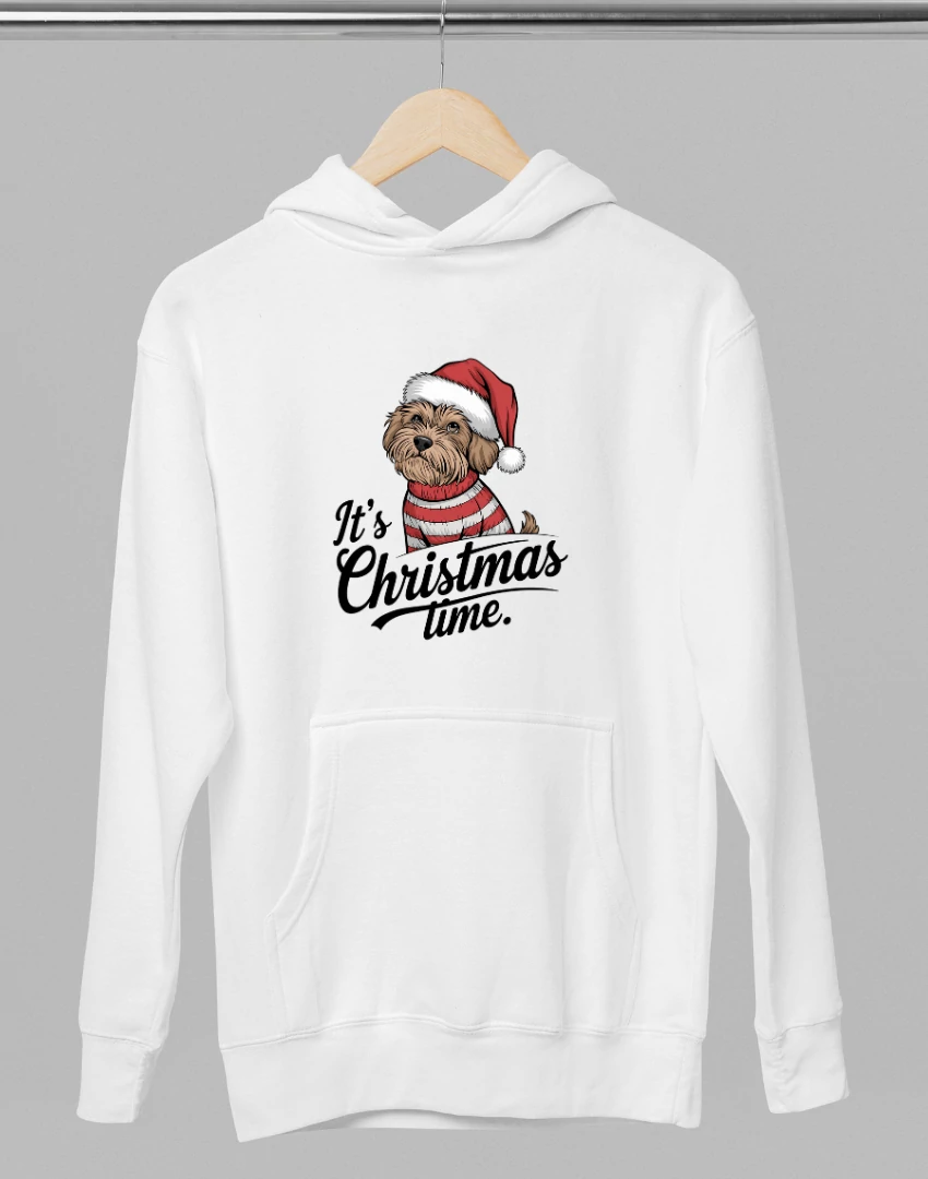Yorkie  mintás karácsonyi pulóver - Fehér