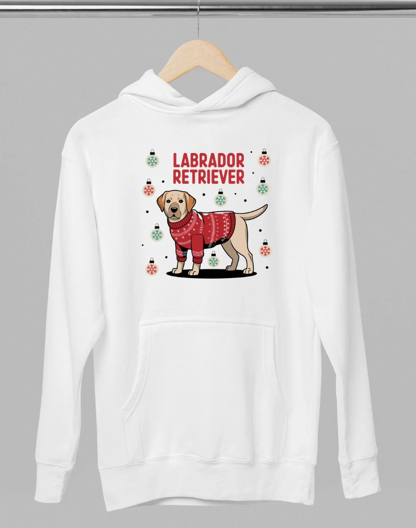 Labrador mintás karácsonyi pulóver - Fehér