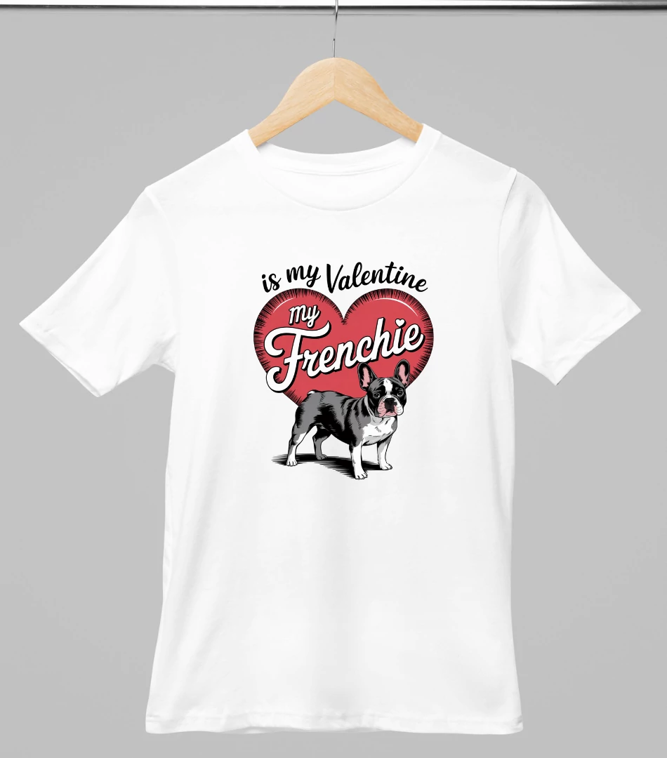 Francia bulldog mintás valentinnapi póló 